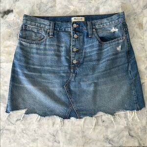 Madewell Asymmetrical Denim Skirt in Blue (32w)